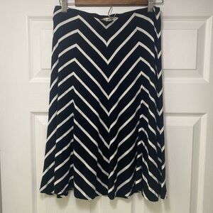 max studio women’s skirt midi soft S striped black white mid length